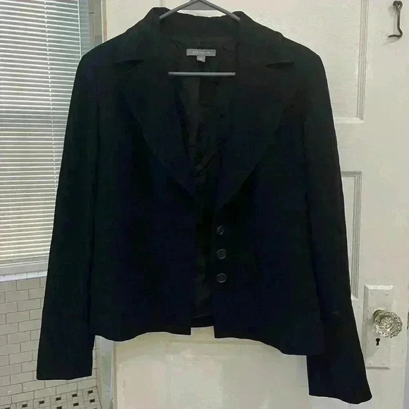 Anne Taylor Loft black longsleeve business formal blazer size 10 - Picture 3 of 11